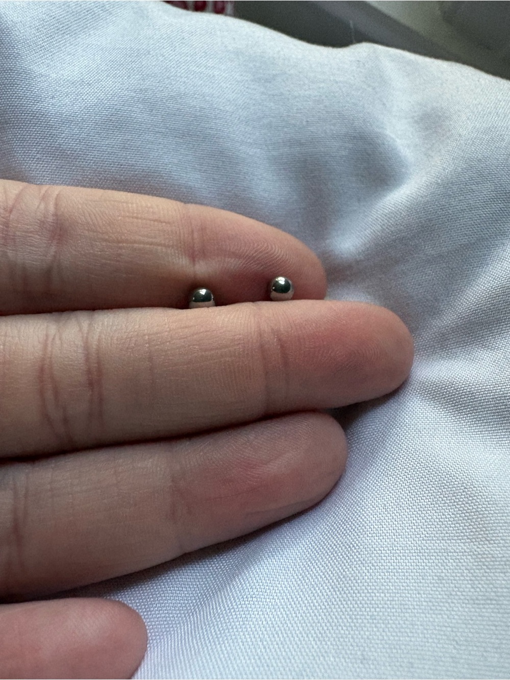 Minimalist Ball Stud Earrings - Silver
